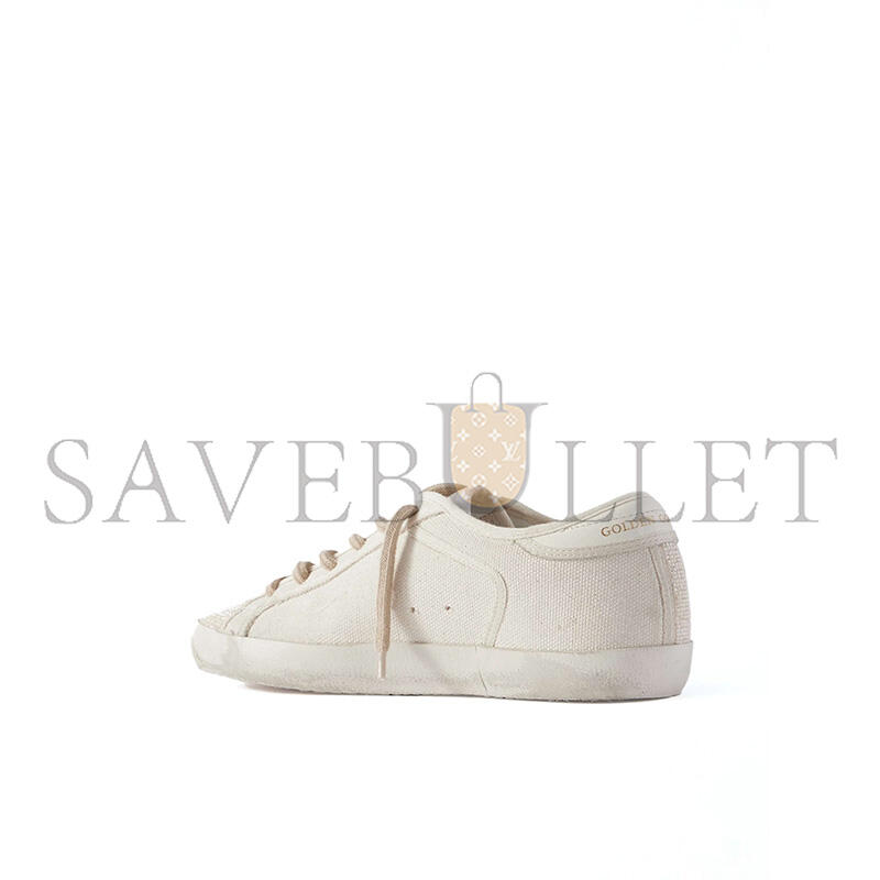 g01den G003e s*per-star leather-trimmed beaded canvas sneakers gwf00101.f007301.60338